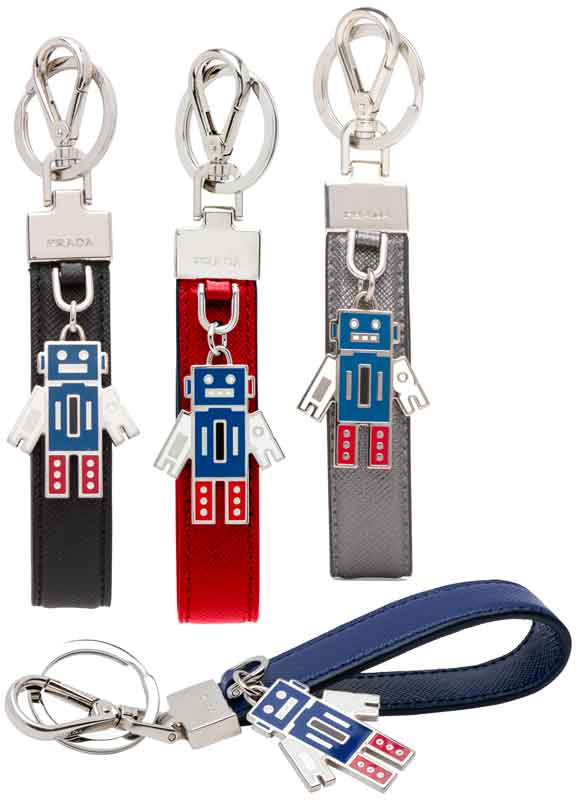 楽天市場】PRADA プラダカラビナフック付きWリングレザーストラップ