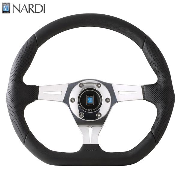 楽天市場】NARDI ナルディ N342 ブラックレザー&シルバースポーク
