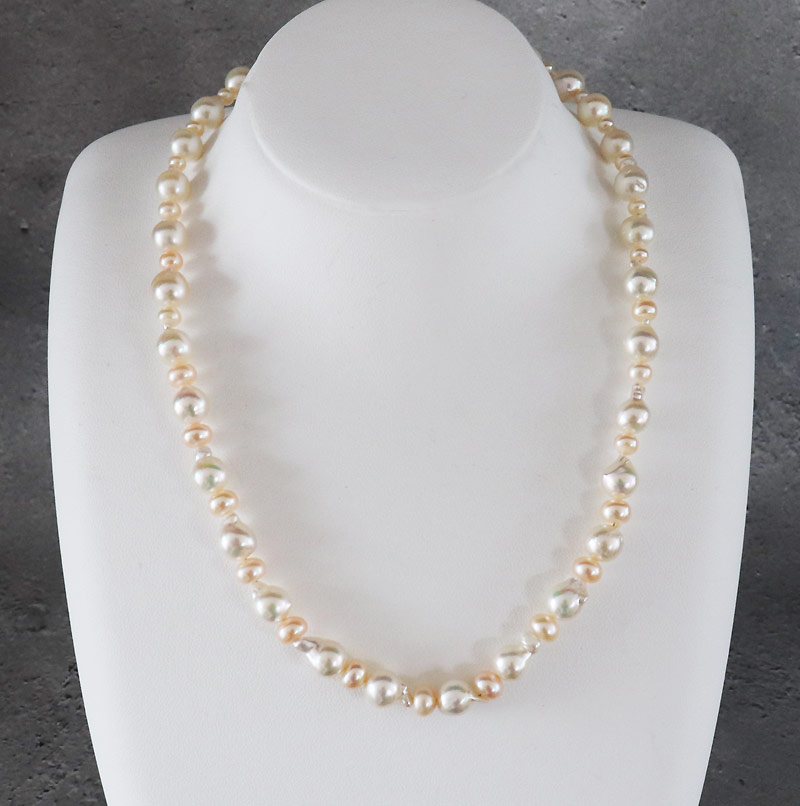 楽天市場】あこや真珠ケシ 砂ケシ 50連 ネックレス ホワイト K18YG