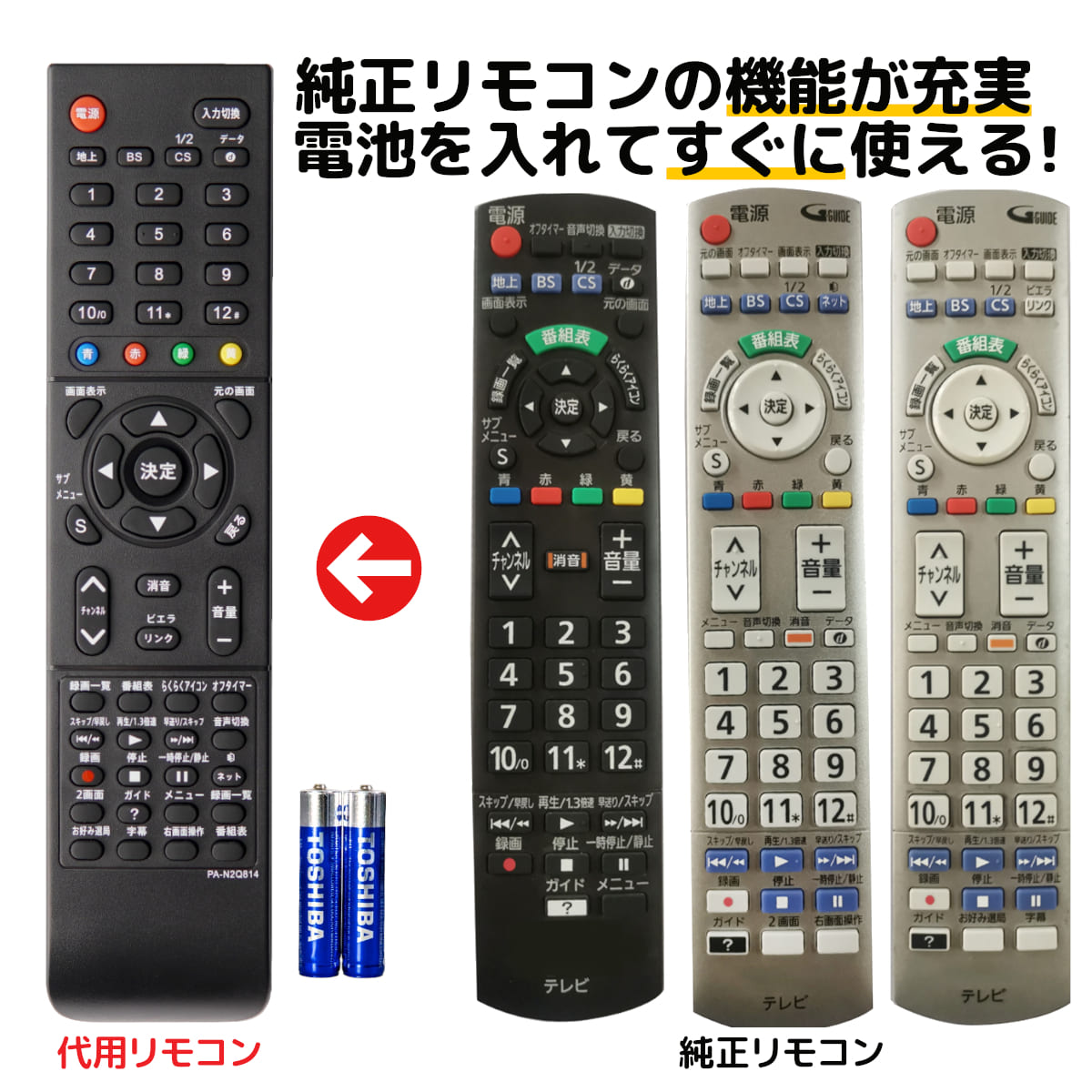 楽天市場】パナソニック テレビ リモコン ビエラ N2QAYB000814