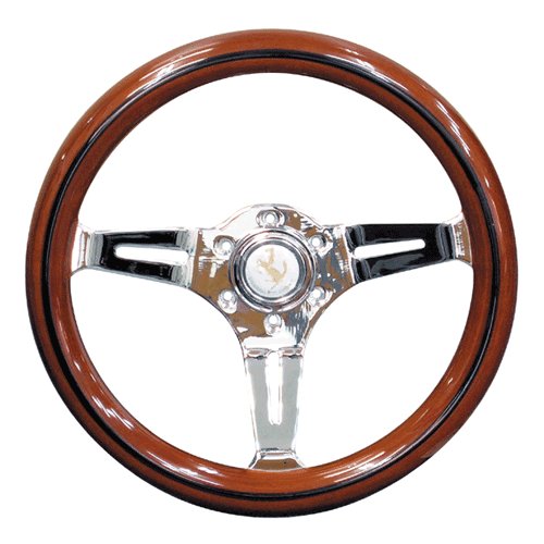 楽天市場】クラシックデザイン ウッドステアリング×メッキスポーク 35