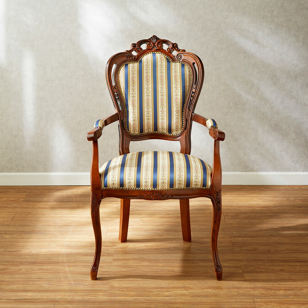 楽天市場】イタリア製 アームチェア グリーンストライプ 幅63cm/椅子