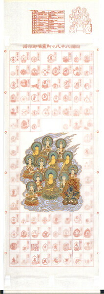 楽天市場】掛け軸／掛軸 四国八十八ヶ所巡拝御宝印譜（十三佛）【送料