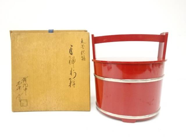 楽天市場】（四月◇特売品）輪島塗 巧菁作 朱 銀箍 真手桶水指 江岑好