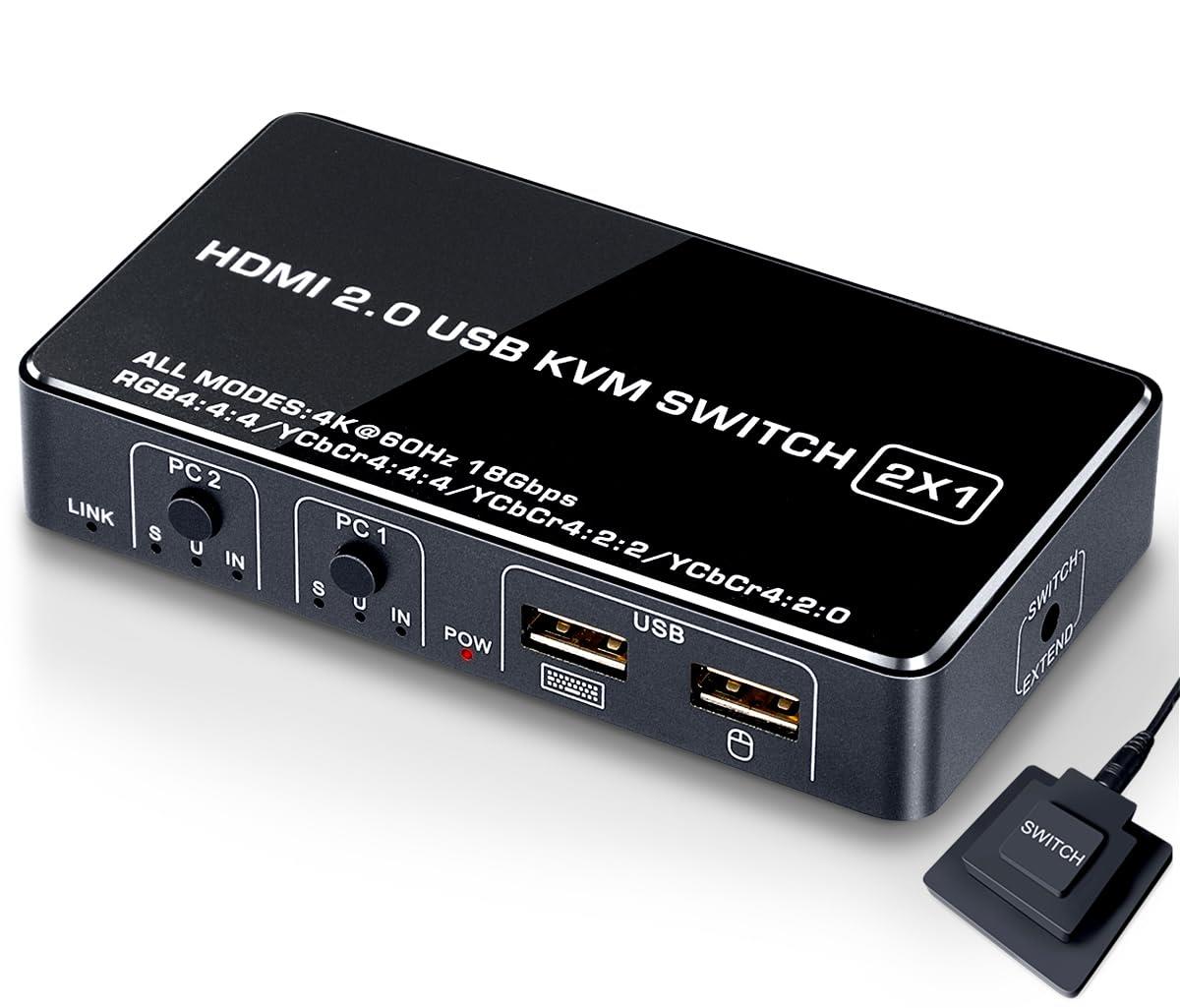 楽天市場】KVMスイッチ パソコン切替器 PC2台切替 DVIディスプレイ USB