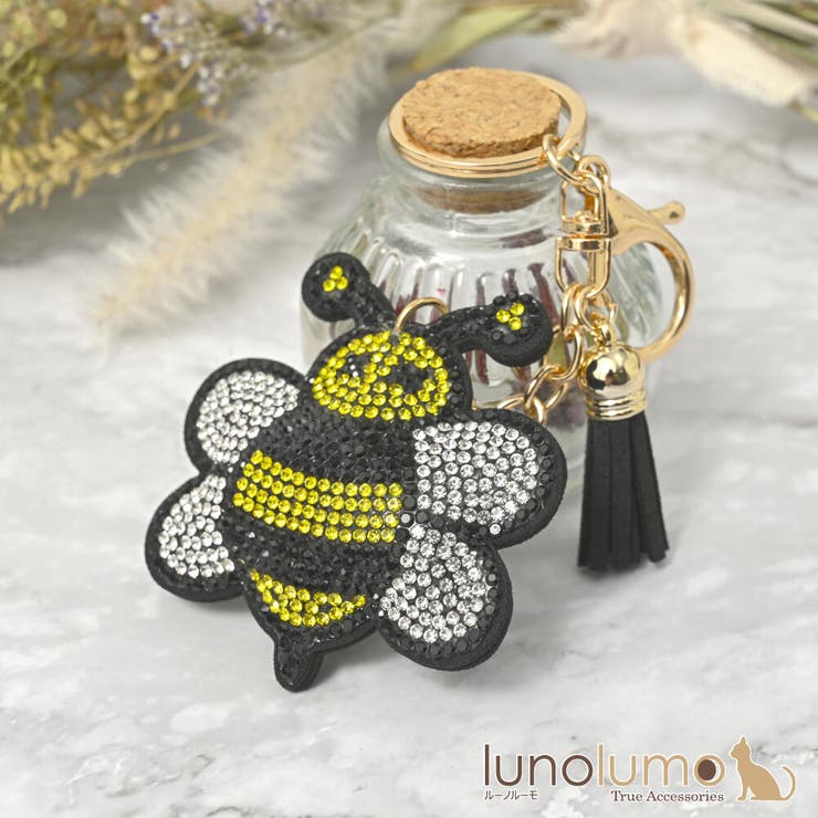 楽天市場】蜂モチーフ ハチ キーホルダー 昆虫 ビー チャーム キラキラ