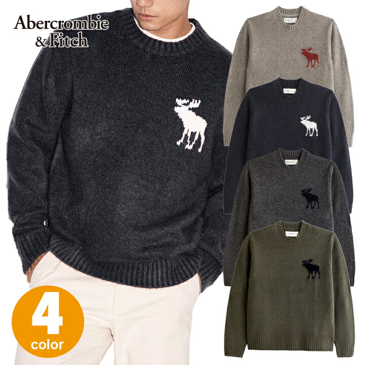 楽天市場】アバクロ ムースロゴセーター Abercrombie&Fitch コットン