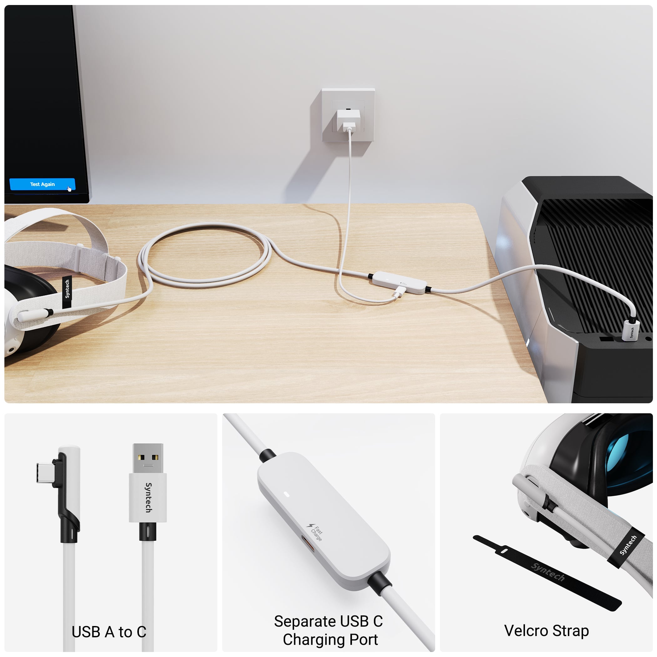 Quest3でPC有線接続と充電を両立させる - Syntech 急速充電モジュール