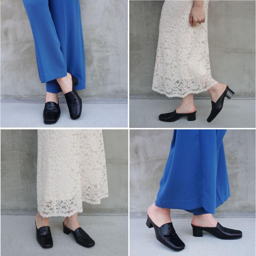 z-081p スクエアトゥローファーミュール／ブラック グレージュ – ZUCCOTTO