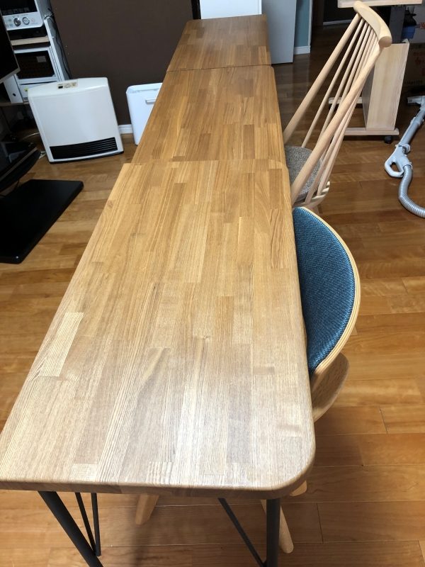 タモでダイニングテーブルを作成 - 木材通販のマルトクショップ