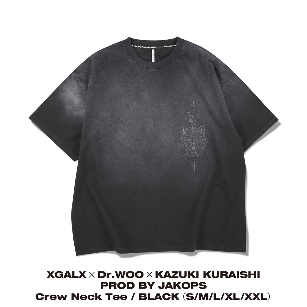 XGALX×Dr.WOO×KAZUKI KURAISHI PROD BY JAKOPS Crew Neck Tee / BLACK
