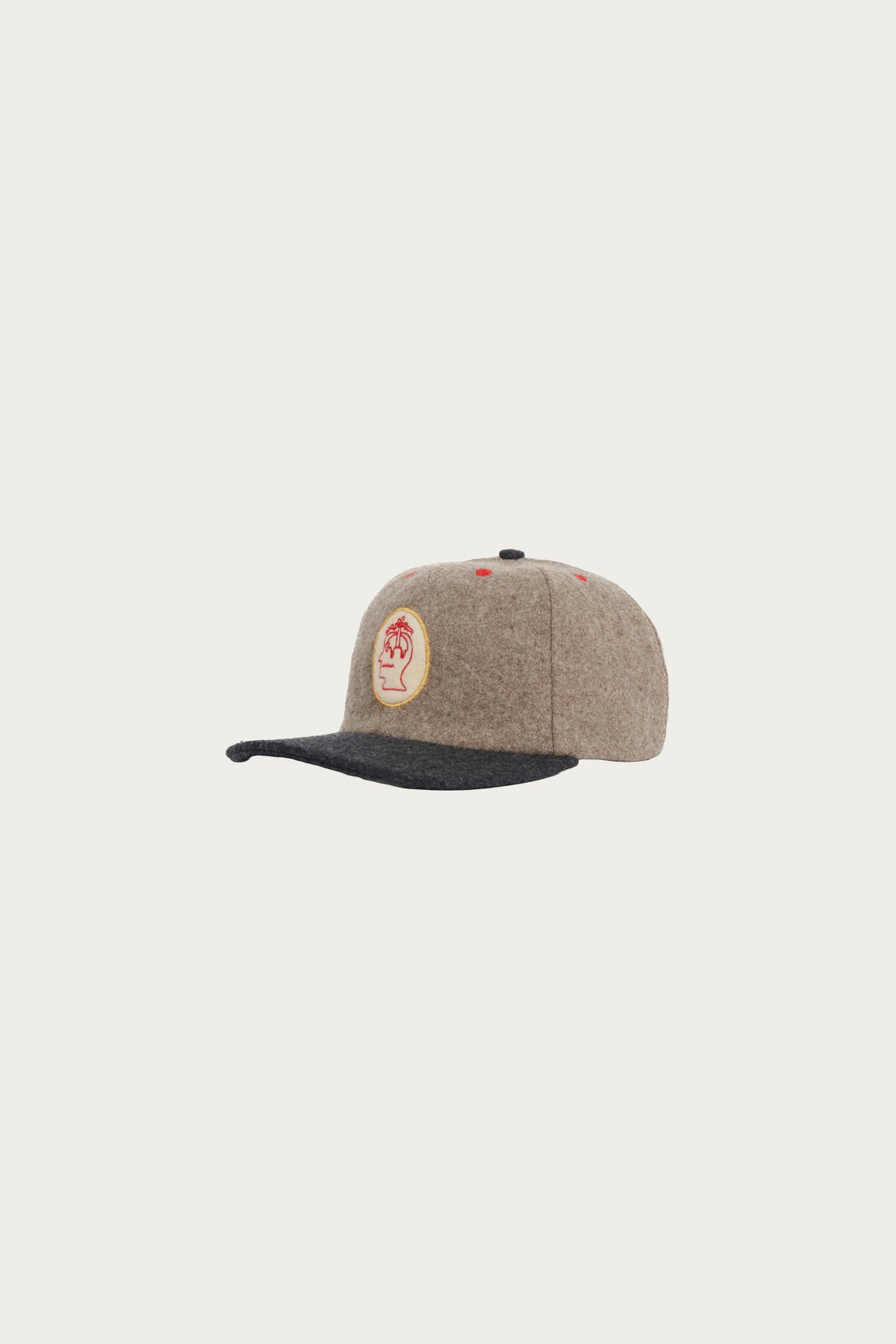 Brain Dead x Brooks Brothers California Wool Logo Cap | Taupe/Grey