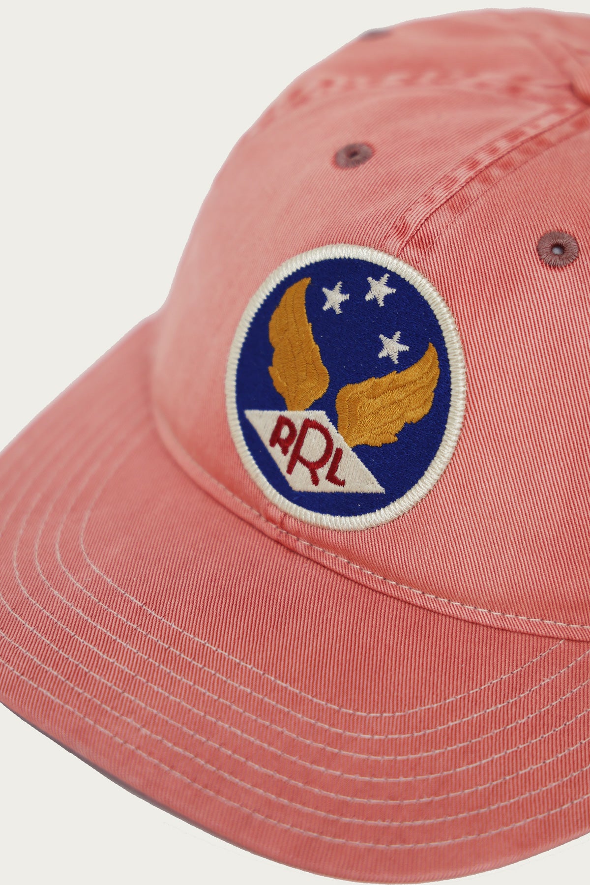 RRL Winged-Logo Twill Ball Cap | Faded Red | Canoe Club