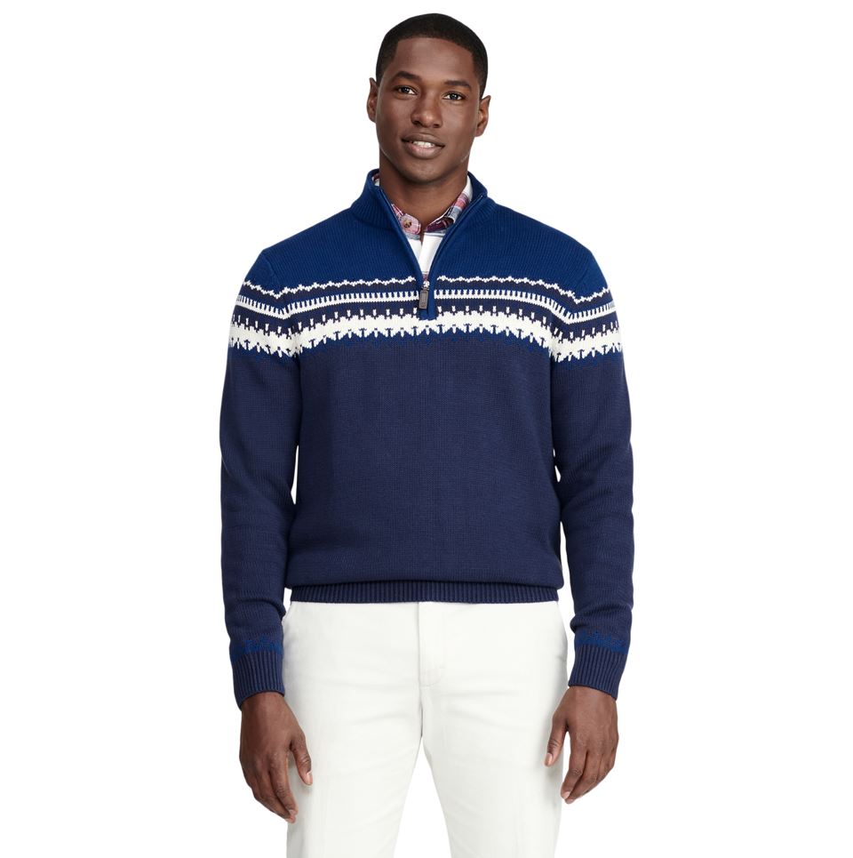 IZOD Mens Fairisle Quarter Zip Sweater – ShopCGX