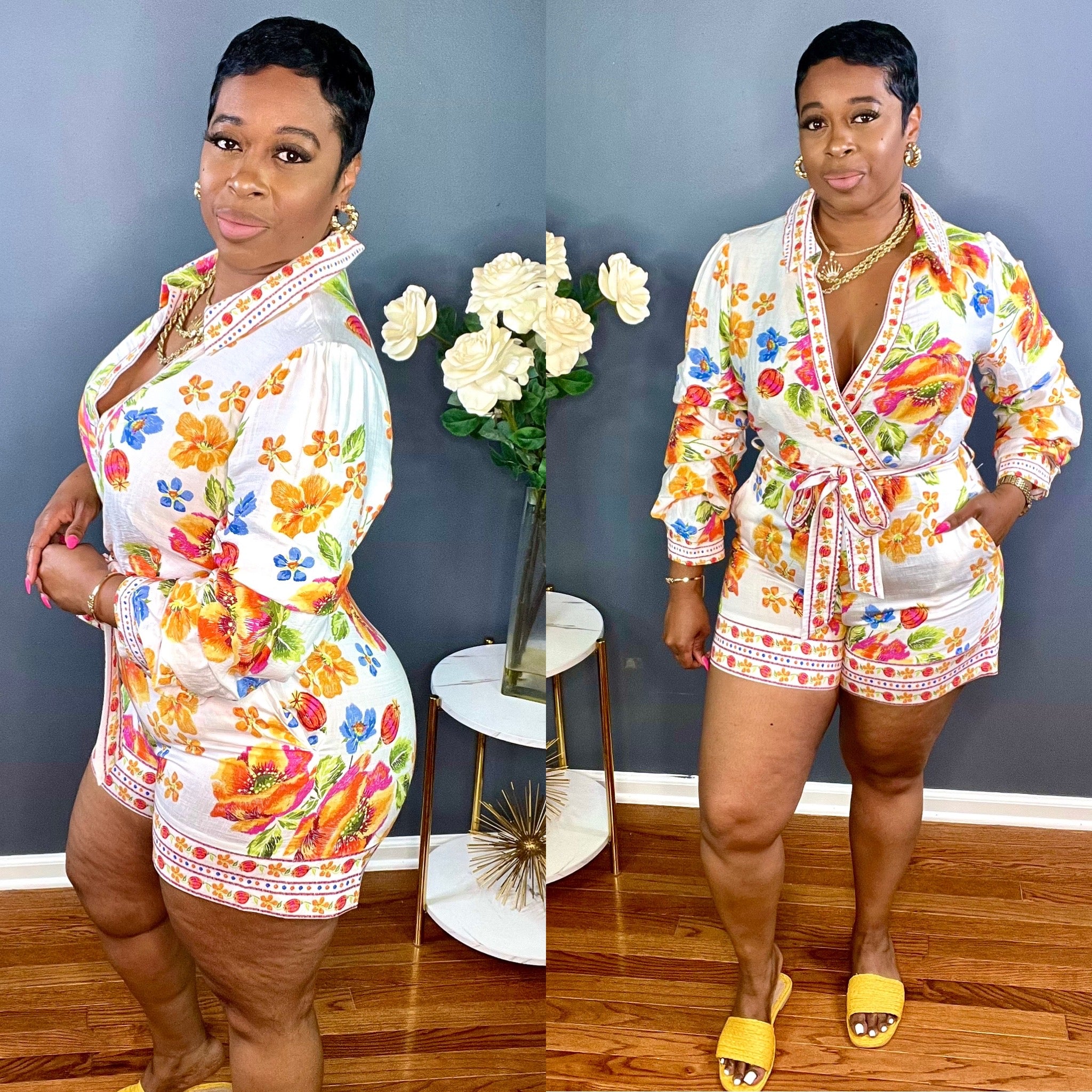 The Flower Bomb Romper – Bella's Attic Boutique