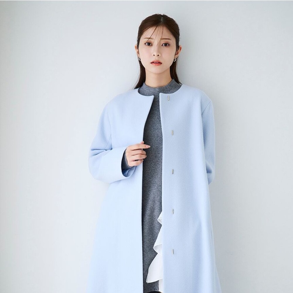 セルフォード】定番‼カシミア混ノーカラーコートのご紹介❄ | CELFORD