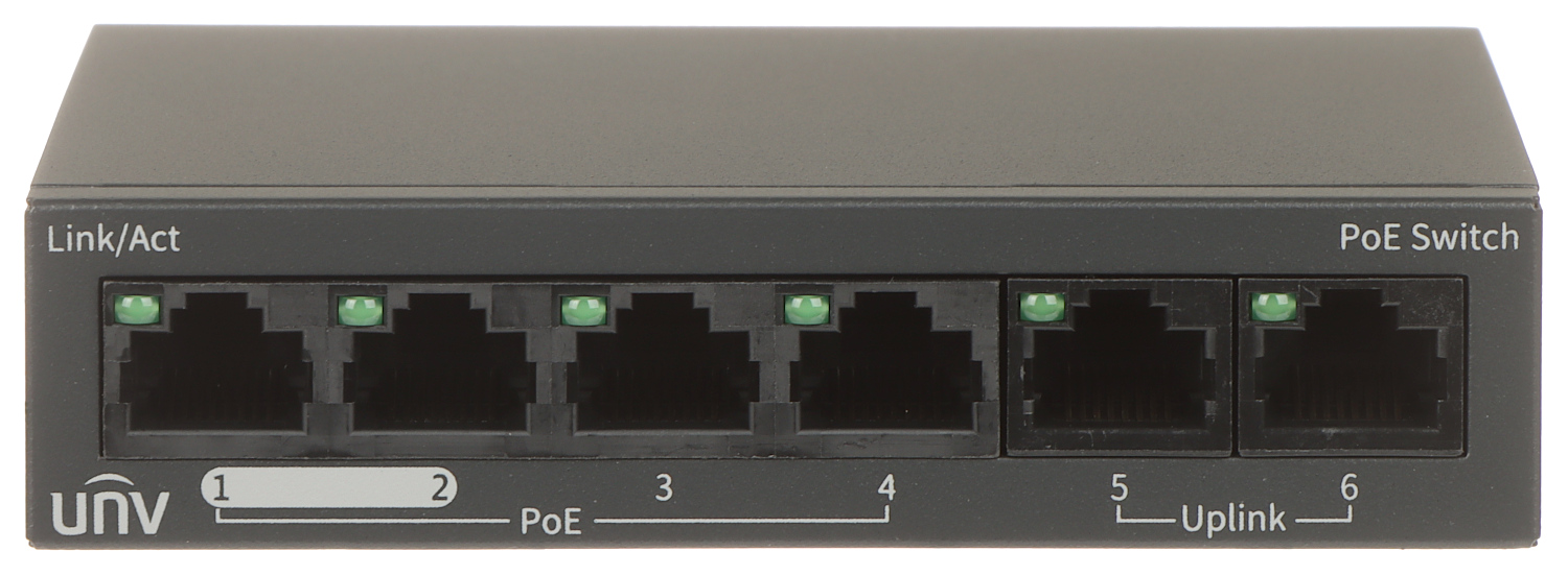 SWITCH POE NSW2020-6T-POE-IN 4-PORT UNIVIEW - PoE switches with up