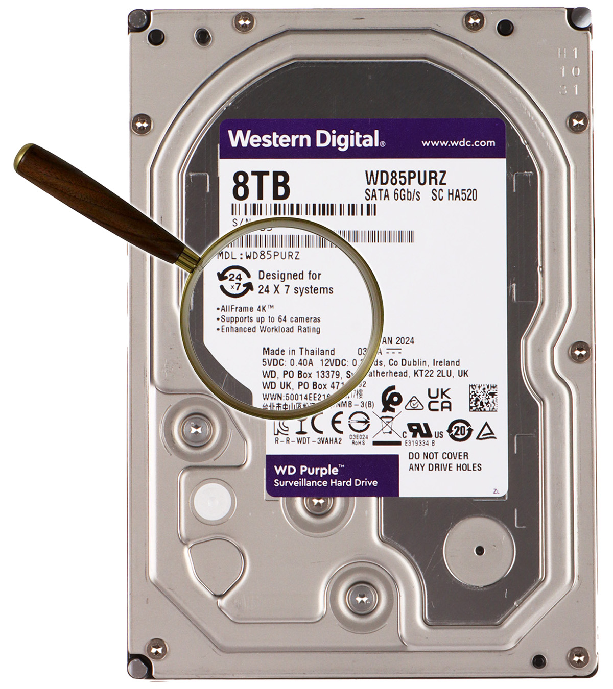 HDD FOR DVR HDD-WD85PURZ 8TB 24/7 WESTERN DIGITAL - HDDs - Delta