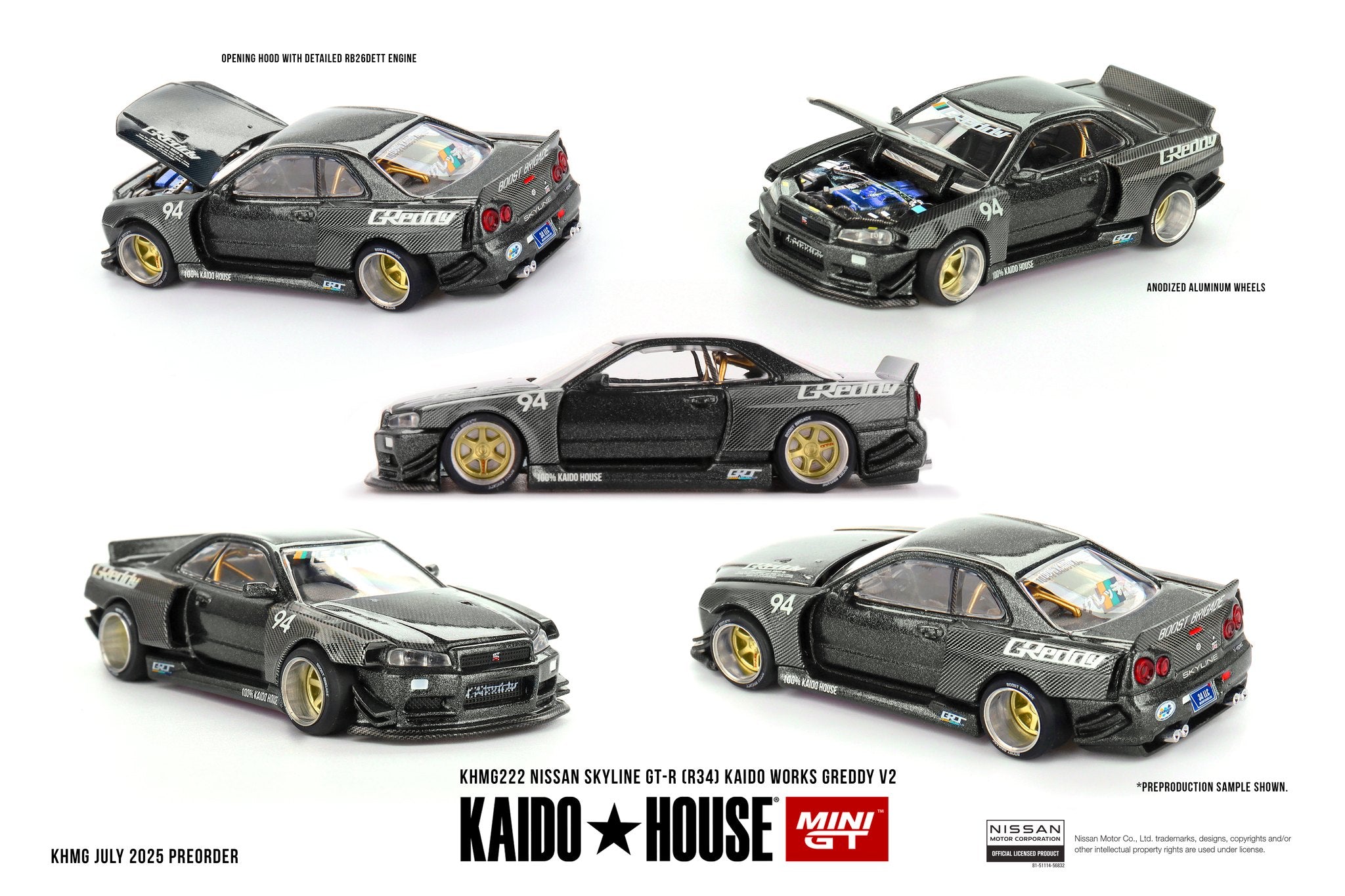 Preorder) Kaido House x Mini GT 1:64 Nissan Skyline GT-R (R34