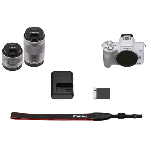 キヤノン EOS Kiss M2 ダブルズームキット ホワイト | ミラーレス一眼