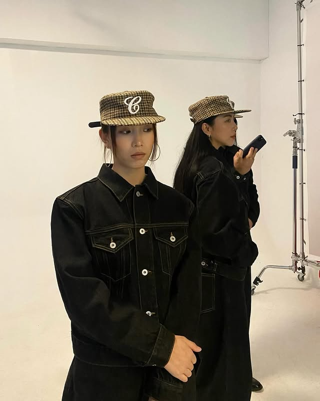 6cRAyon Pillbox Cap Houndstooth