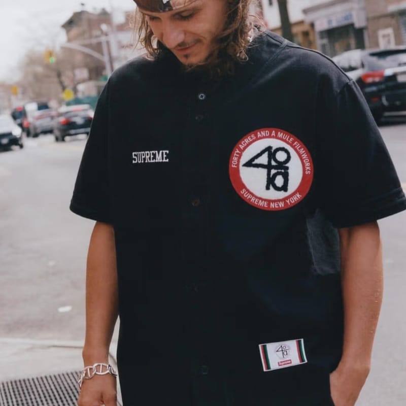 SUPREME 40 ACRES TWILL BASEBALL JERSEY 兩色