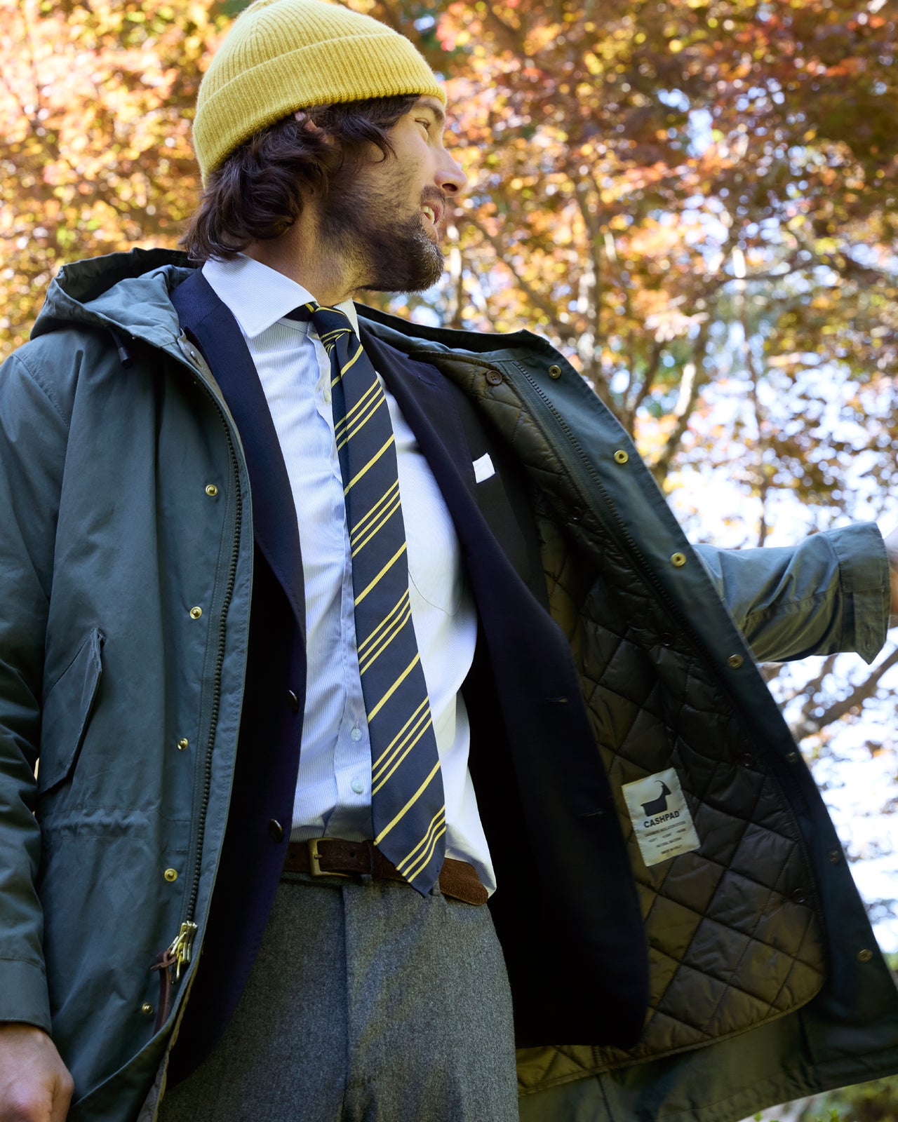 Cashpad Fishtail Parka in Green Dry Waxed Poplin | Shop Sid Mashburn
