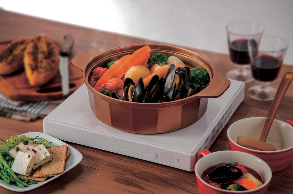 VISIONS GOLD Coating IH対応 卓上鍋 28cm （ ビジョン 鍋 ガス火対応