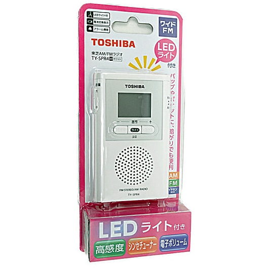 bn:1]【送料無料】TOSHIBA LEDライト付ポケットラジオ TY-SPR4(W