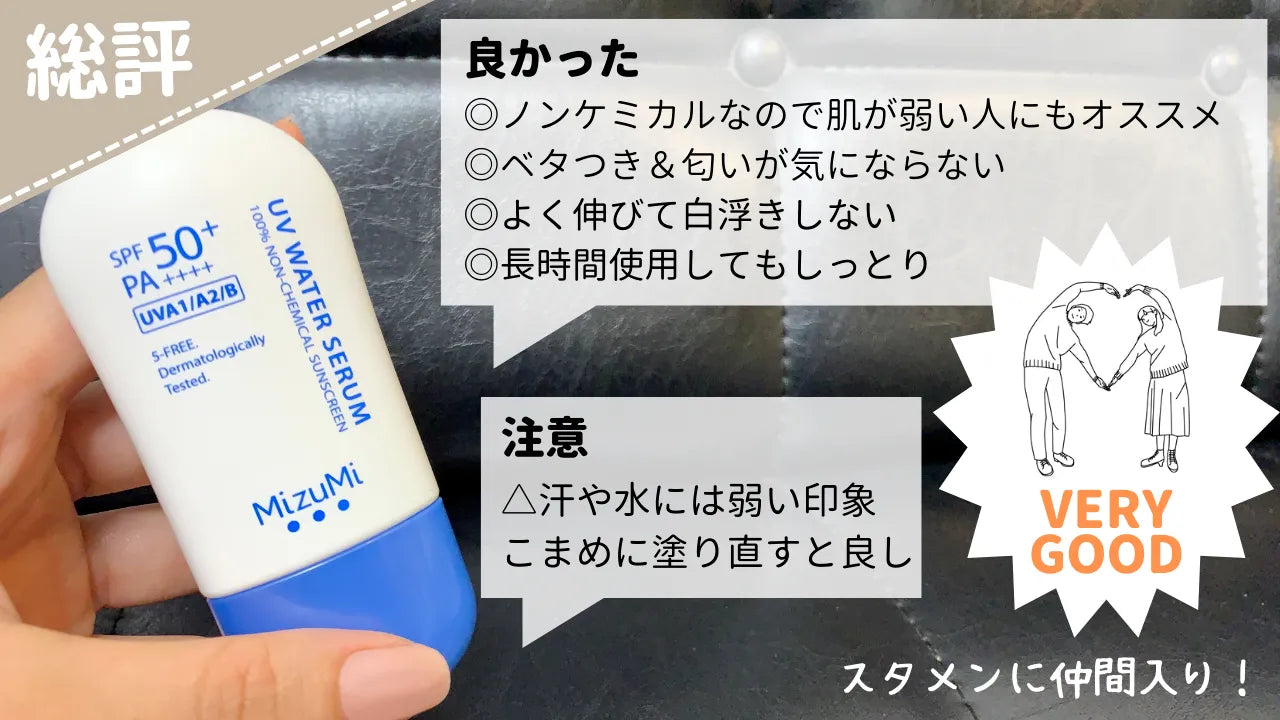 MIZUMI UV ウォーターセラム Non-chemical 日焼け止め SPF50 PA++++