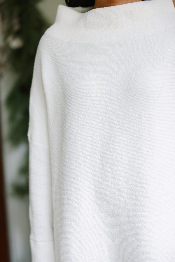 The Slouchy White Mock Neck Tunic – Shop the Mint