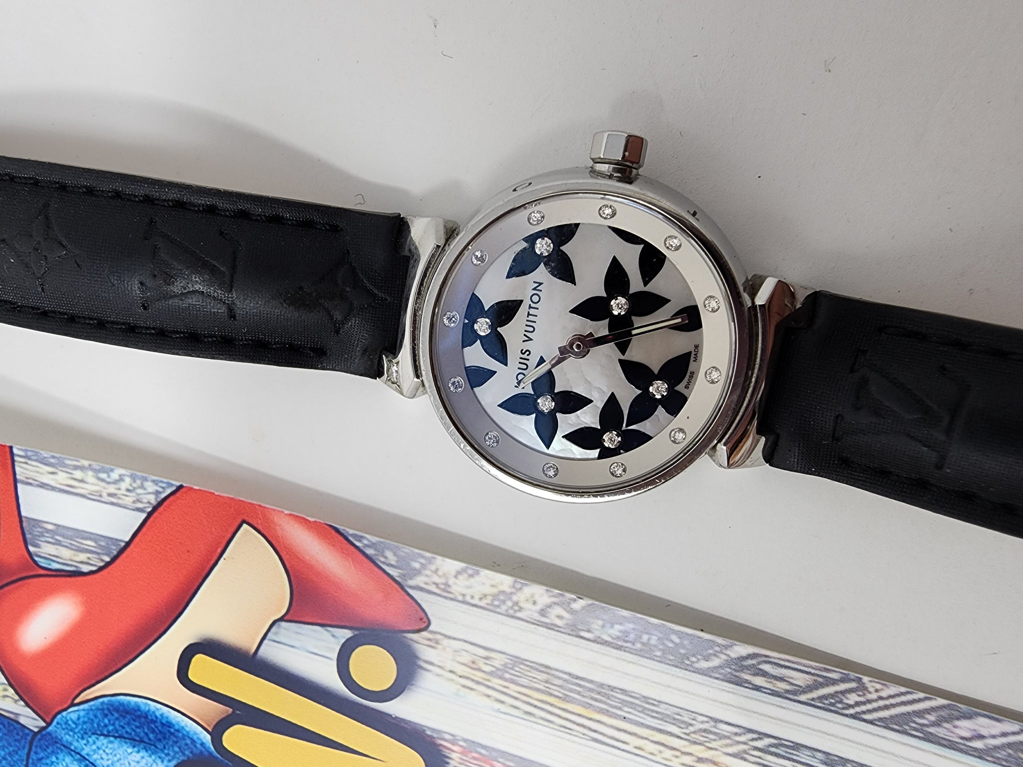 LOUIS VUITTON TAMBOUR FLOWERS & DIAMOND WATCH – Shore Chic