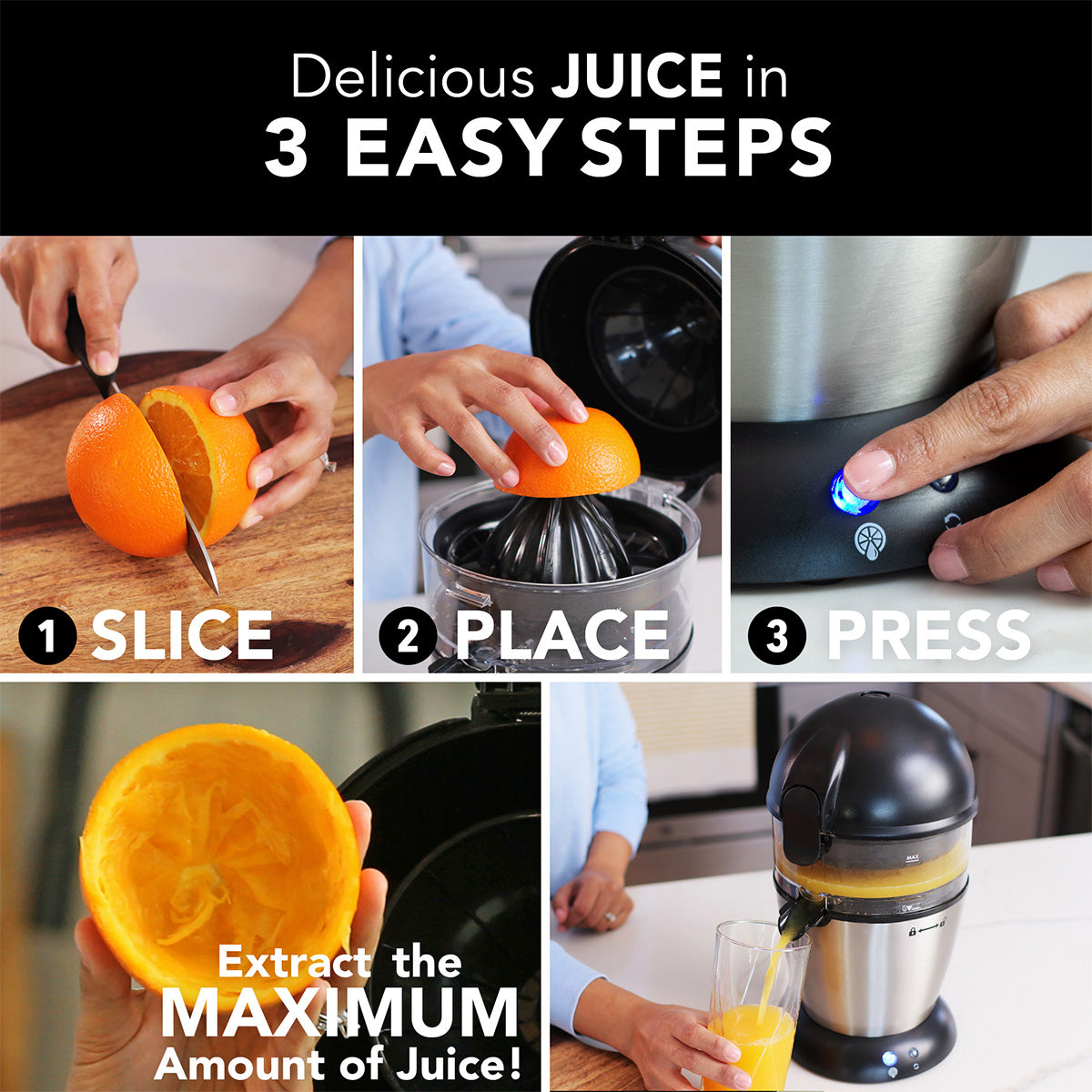 Hands Free Citrus Juicer – Sharper Image