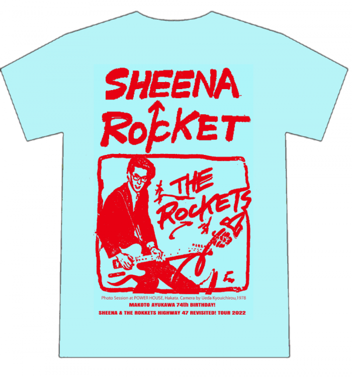 鮎川誠 生誕74th記念Tシャツ/ アイスブルー