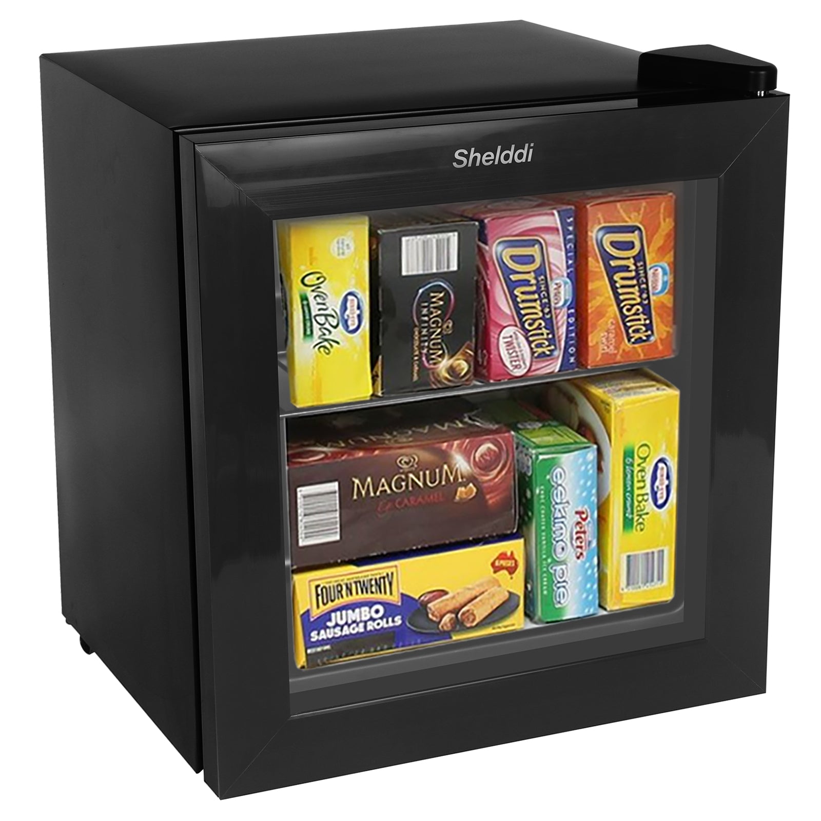 中身が見える】Shelddi ミニ冷凍庫 小型 家庭用 35L 透明ガラスドア