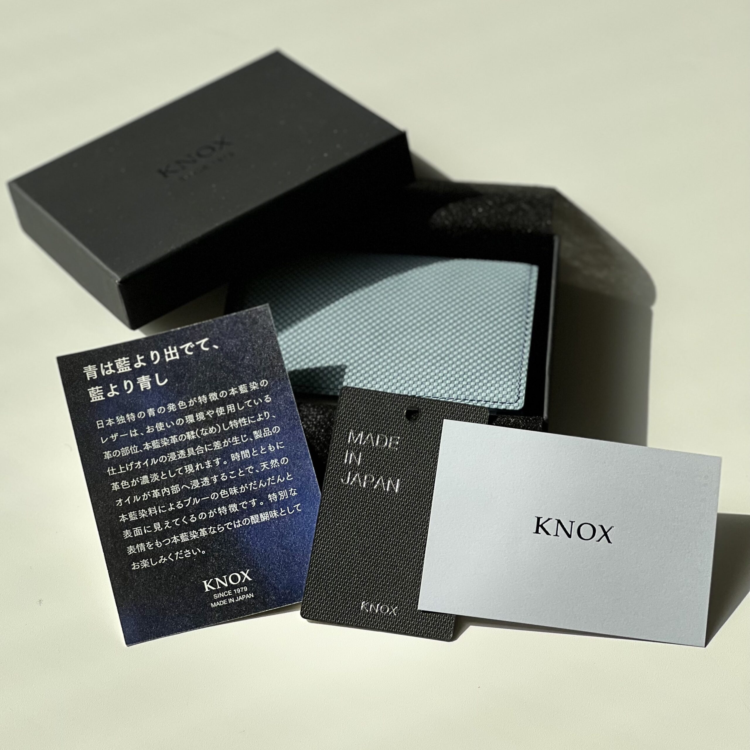 KNOX JAPAN BLUE 名刺入れ ライトブルー | 渋沢逸品館