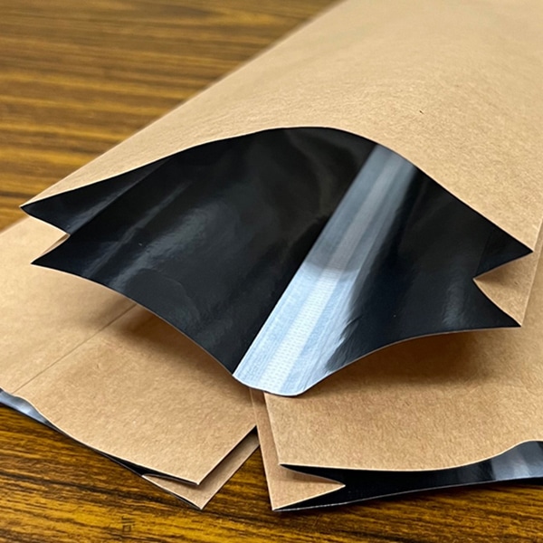 珈琲袋 アルミ蒸着クラフトブレスライン 薄型ガゼット袋 100g SBL