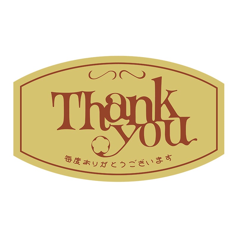 ヒカリ紙工 シール SMラベル 1000枚入 マ0001Thankyou毎度ありがとう