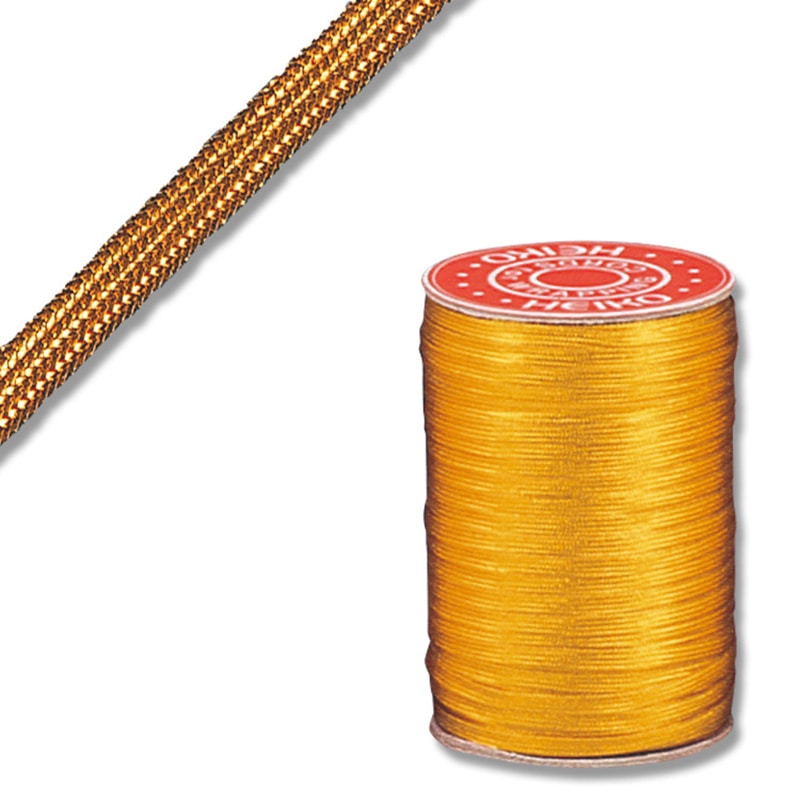 HEIKO 紐 贈答用紐 金平 約4.5mm×100m 金 1巻 001510600 包装用品