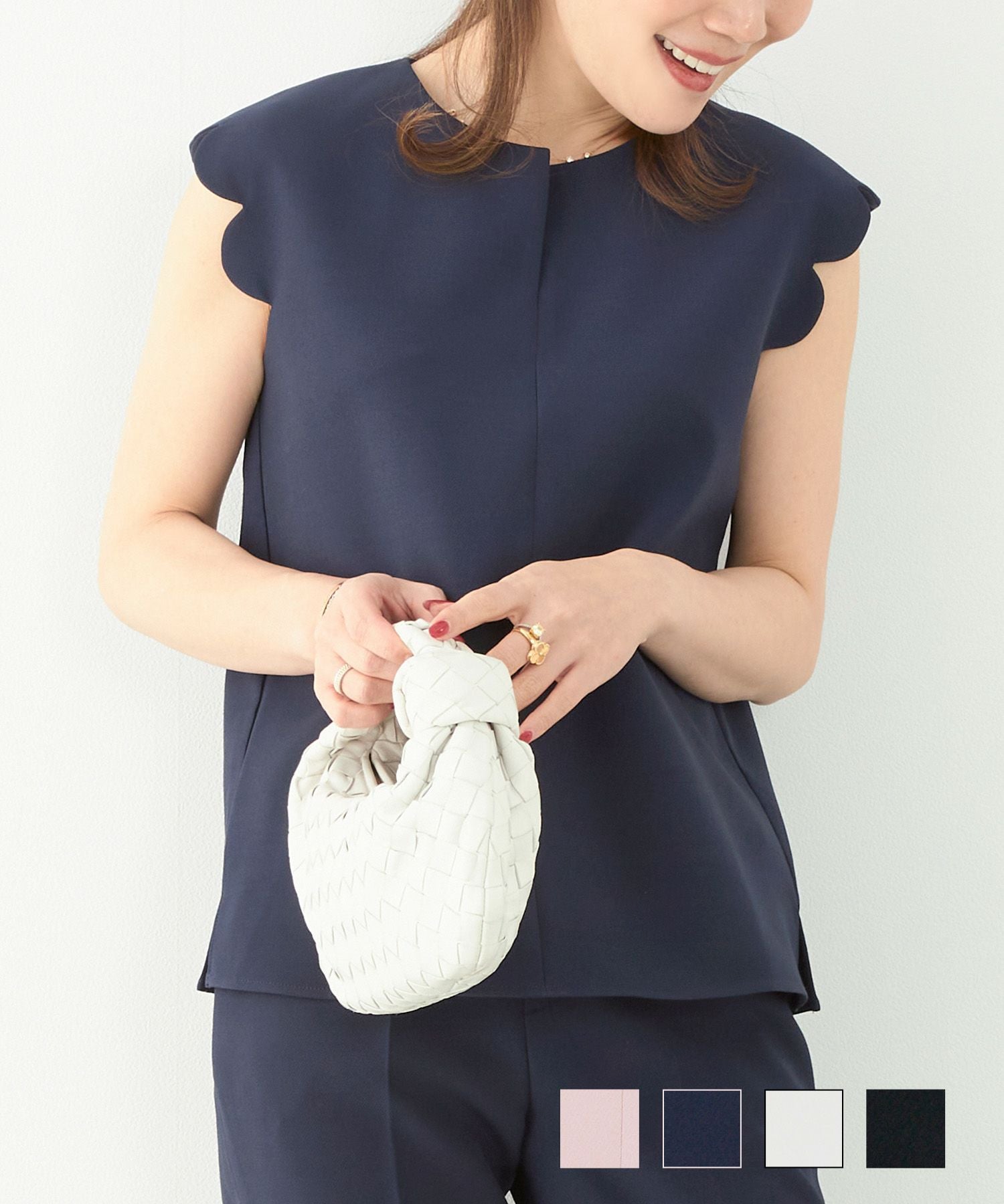 Occasion-SALE ブラウス スカラップスリーブ スリットネック Liala×PG