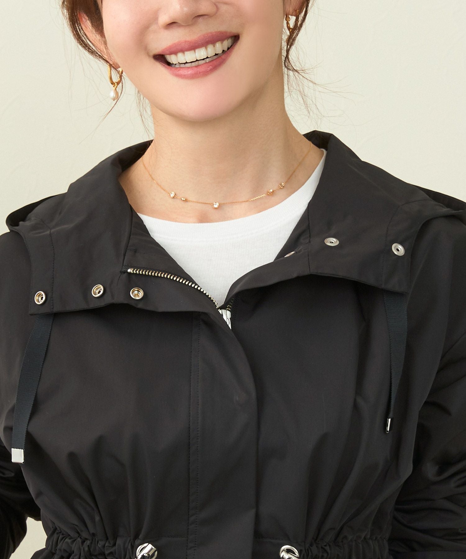 撥水加工 ドロスト フード付きZIP UP ジャケット Liala×PG 全2色