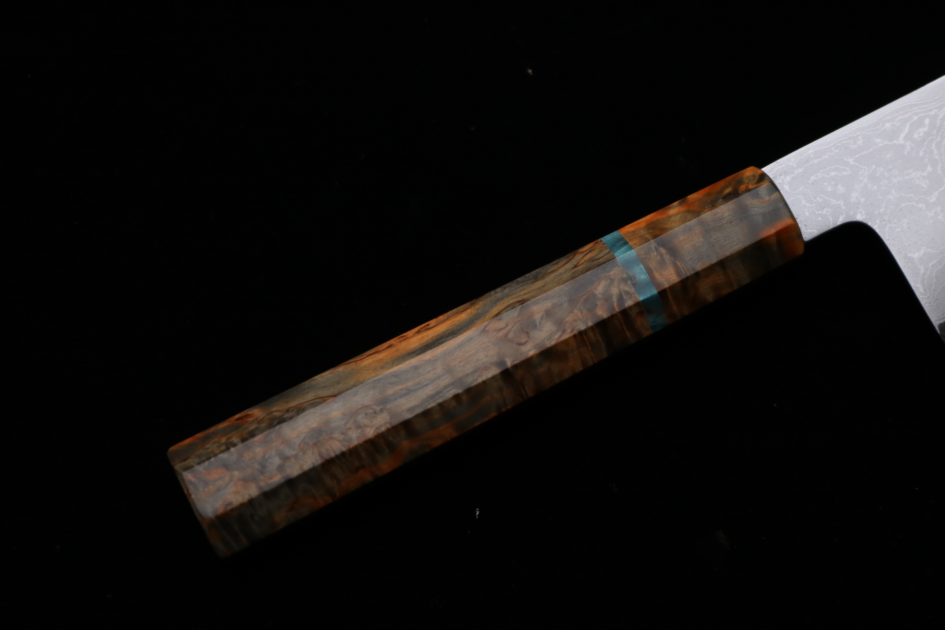 白鷺 牛刀 和包丁 墨流 (ダマスカス) 青一鋼 スタビライズド ウッド
