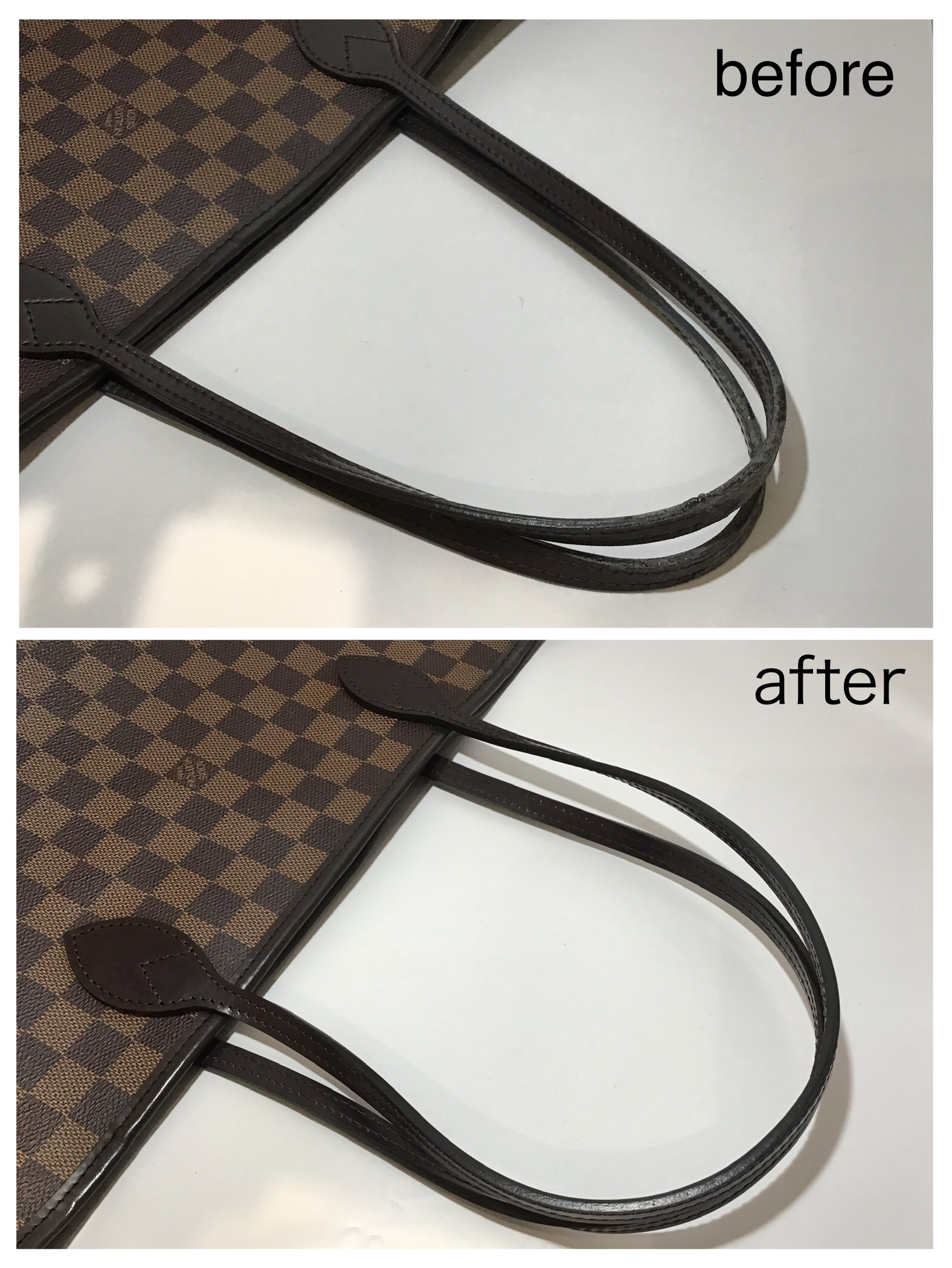 バッグ修理】LOUIS VUITTON ルイヴィトン ダミエ ネヴァーフル 持ち手