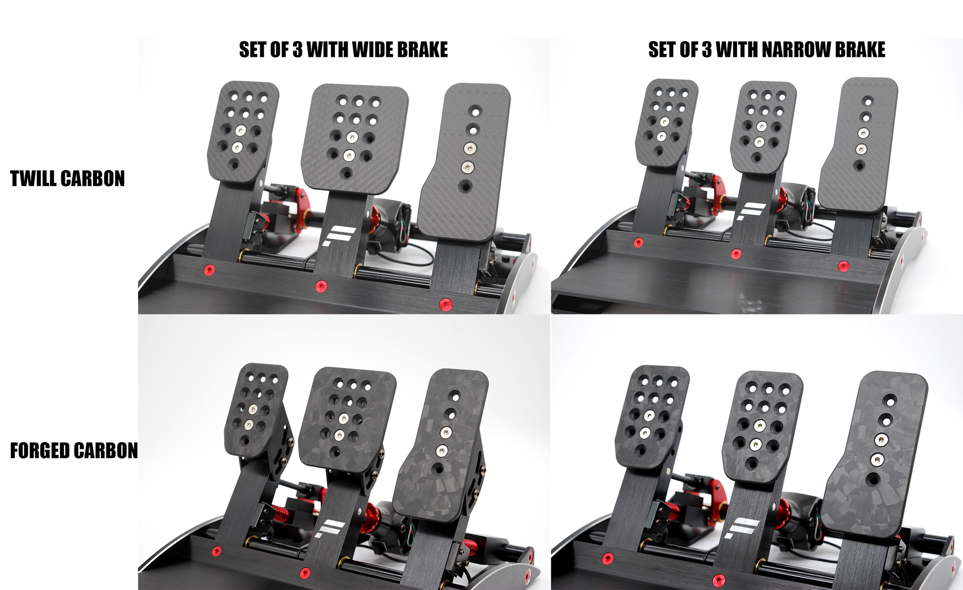 Pro Carbon Pedals - Fanatec Clubsport v3 Carbon Fibre Pedal Faces
