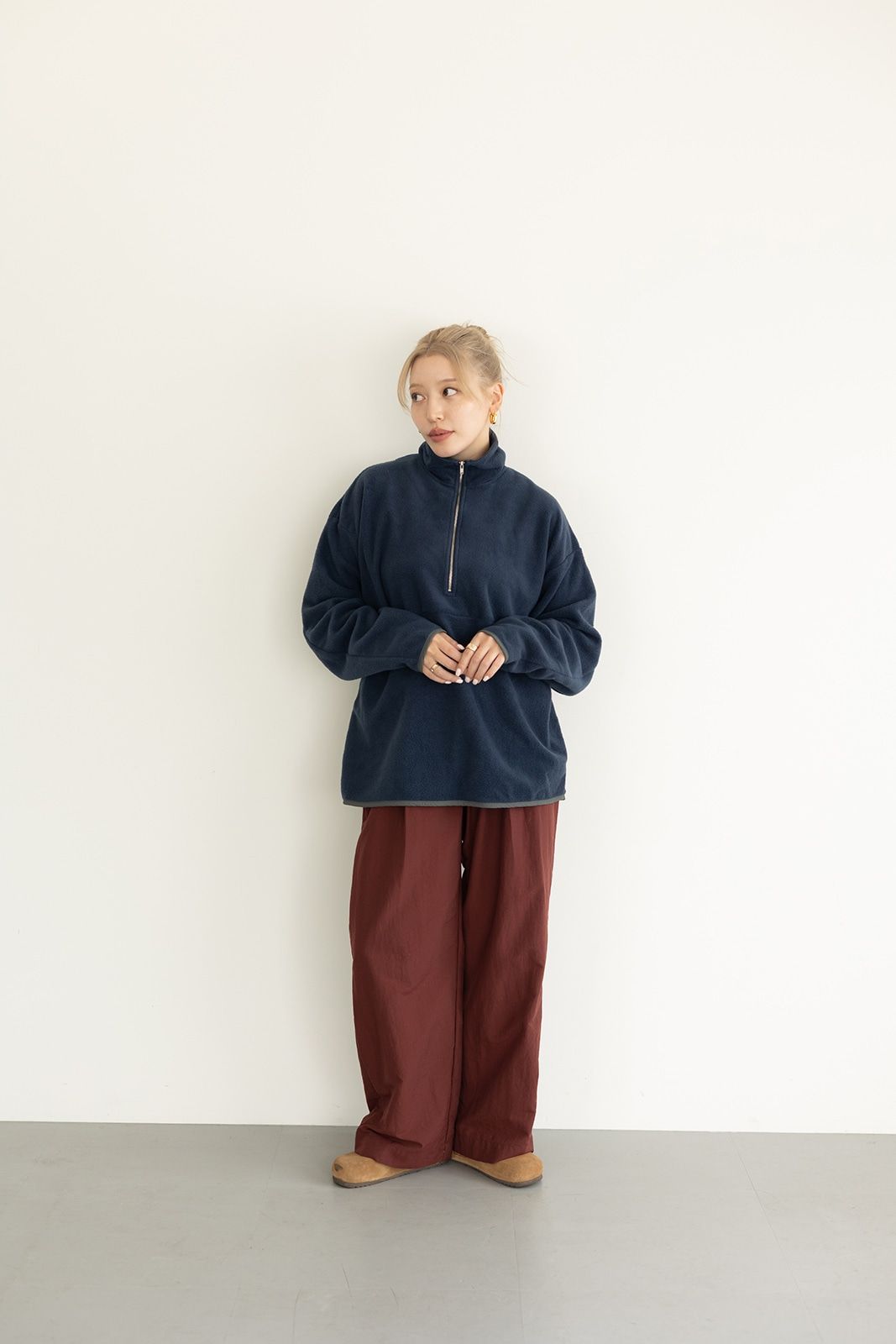 CAVEZA ROSSO - ハーフジップフリースプルオーバー (ネイビー) | Sir