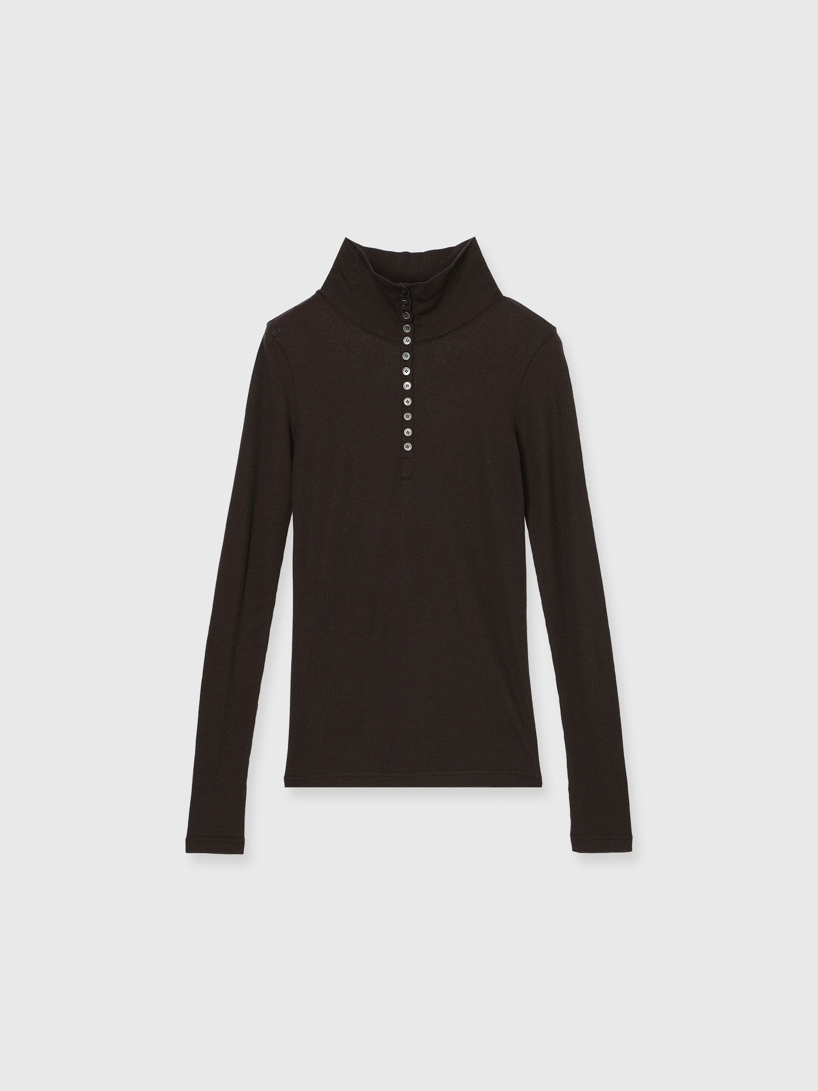 CREDONA - HENRY HIGH NECK TOPS (Brown) / ヘンリーハイネック