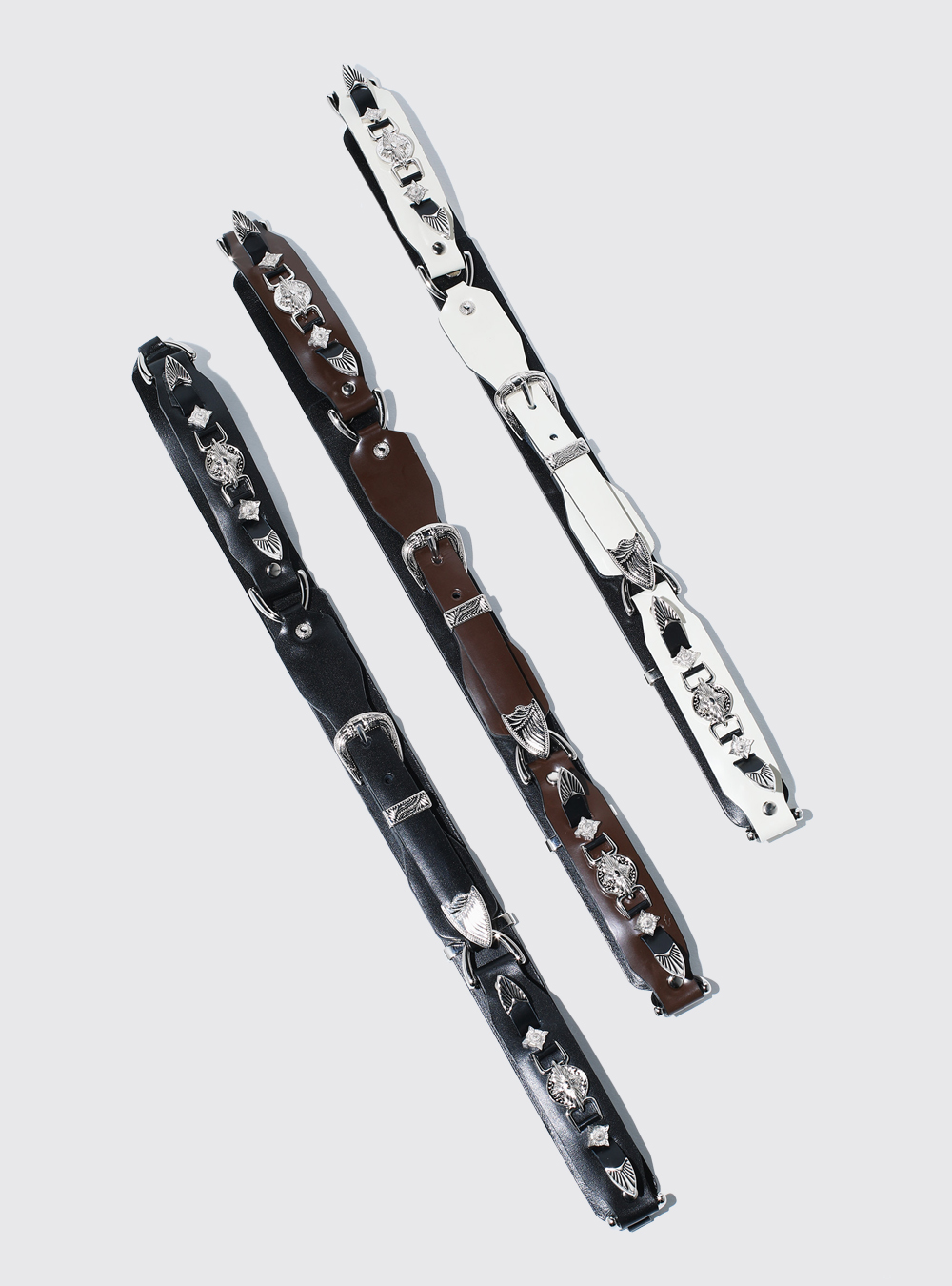 Metal Leather Narrow Belt Off White - By TOGA ARCHIVES societyA