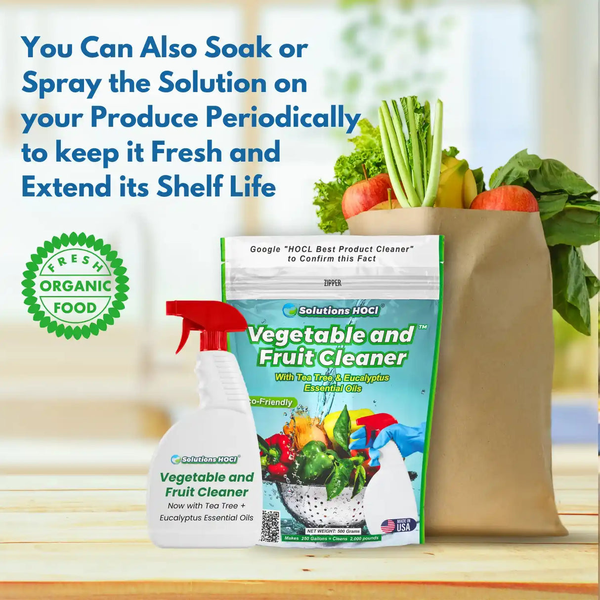 SolutionsHOCl® Vegetable and Fruit Cleaner with Tea Tree Oil