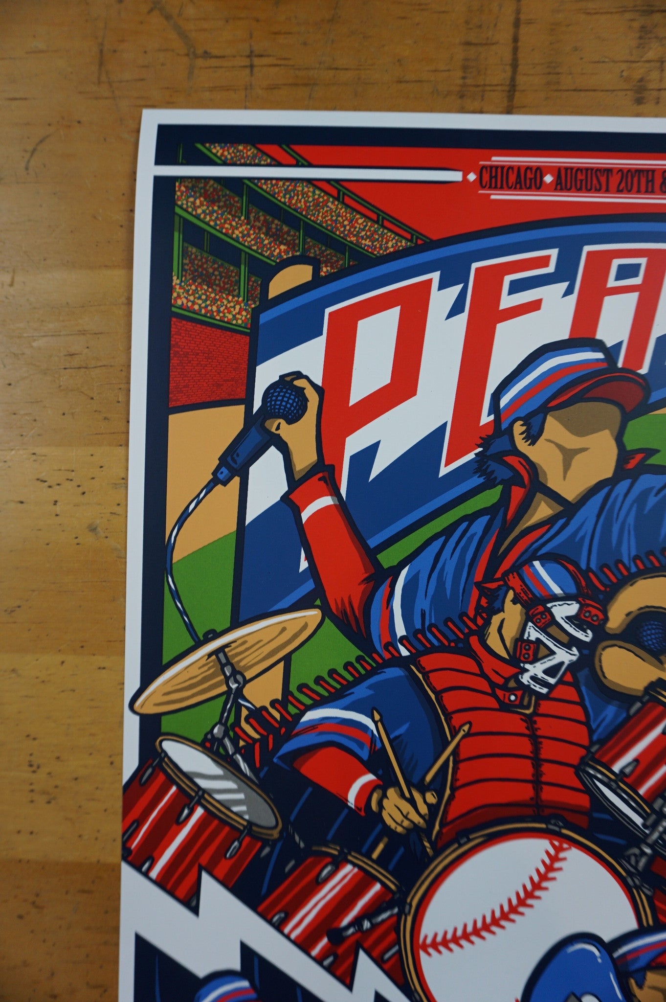 Pearl Jam - 2016 Brad Klausen poster Chicago, IL Wrigley 1st
