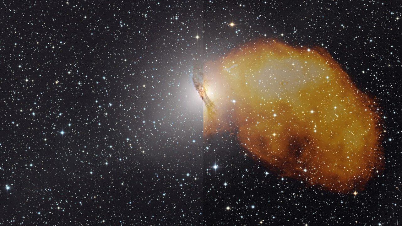 可視光と電波で捉えたケンタウルス座A：ブラックホールが放出した